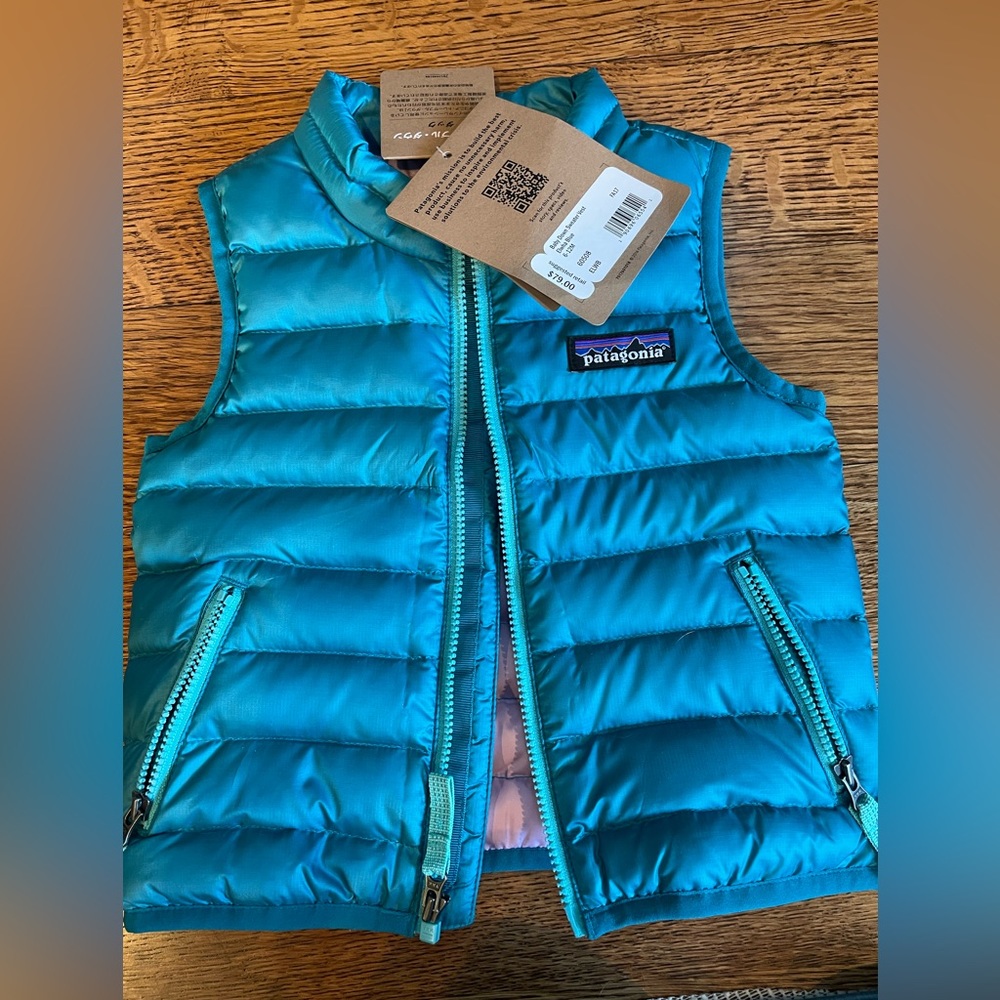 NWT Patagonia Down Vest Baby Blue 6-12 months